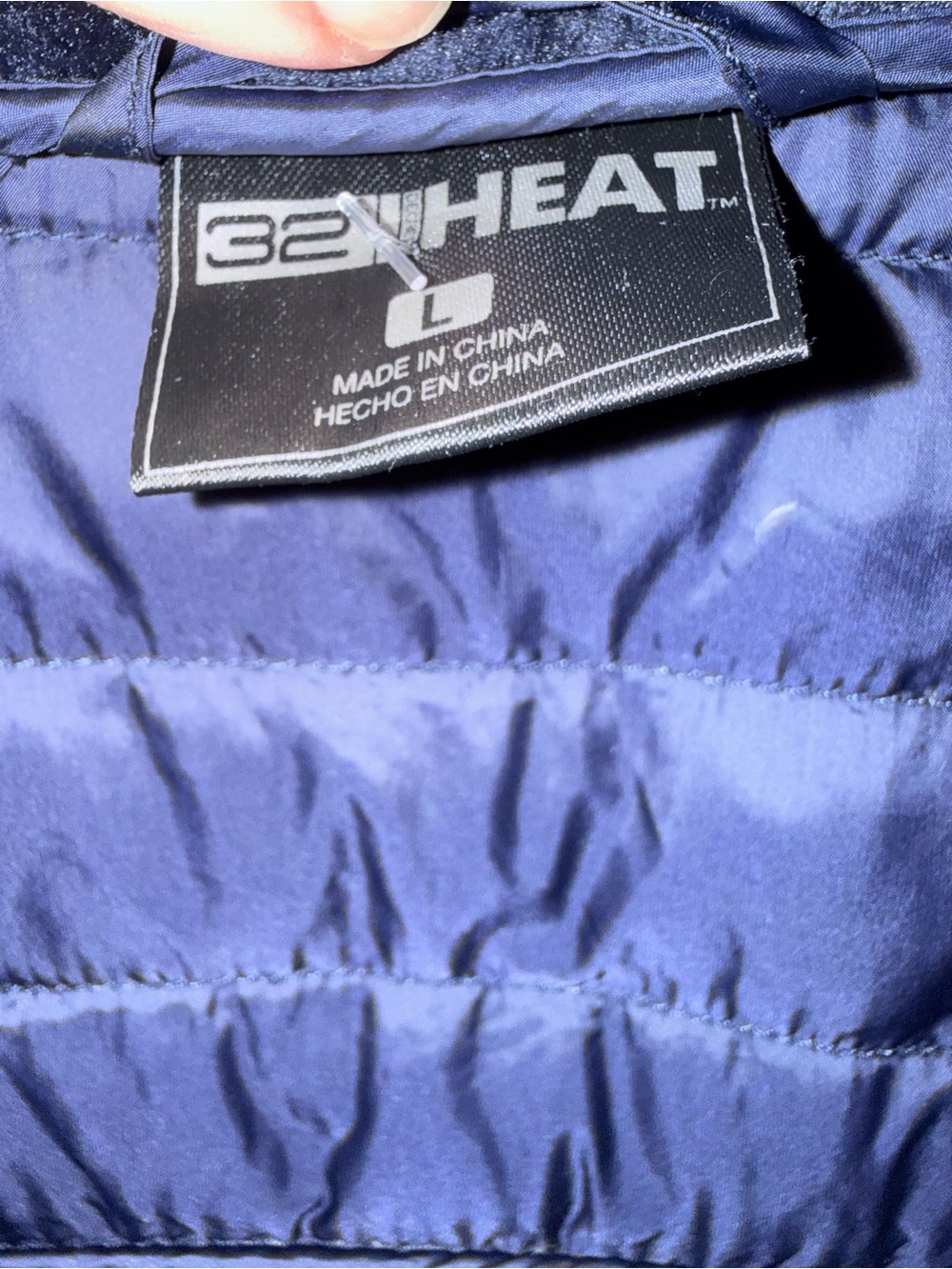 32 Degree Heat Women's Navy Quilted Hybrid Jacket Large - Picture 6 of 7